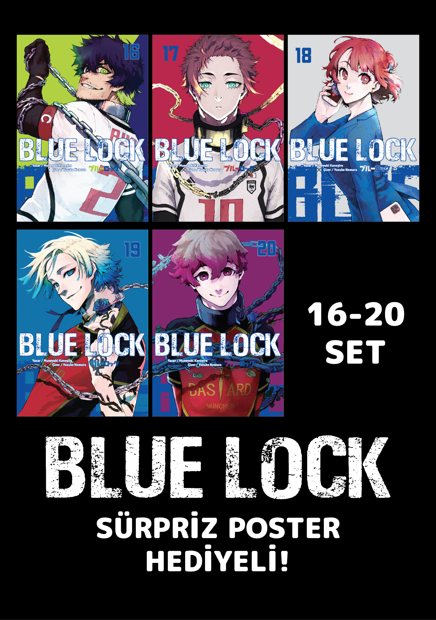 Blue Lock Set (16-20) Sürpriz Poster Hediyeli