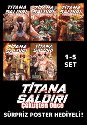 Titana Saldırı: Çöküşten Önce Manga Set 1-5 (Sürpriz Poster Hediyeli)